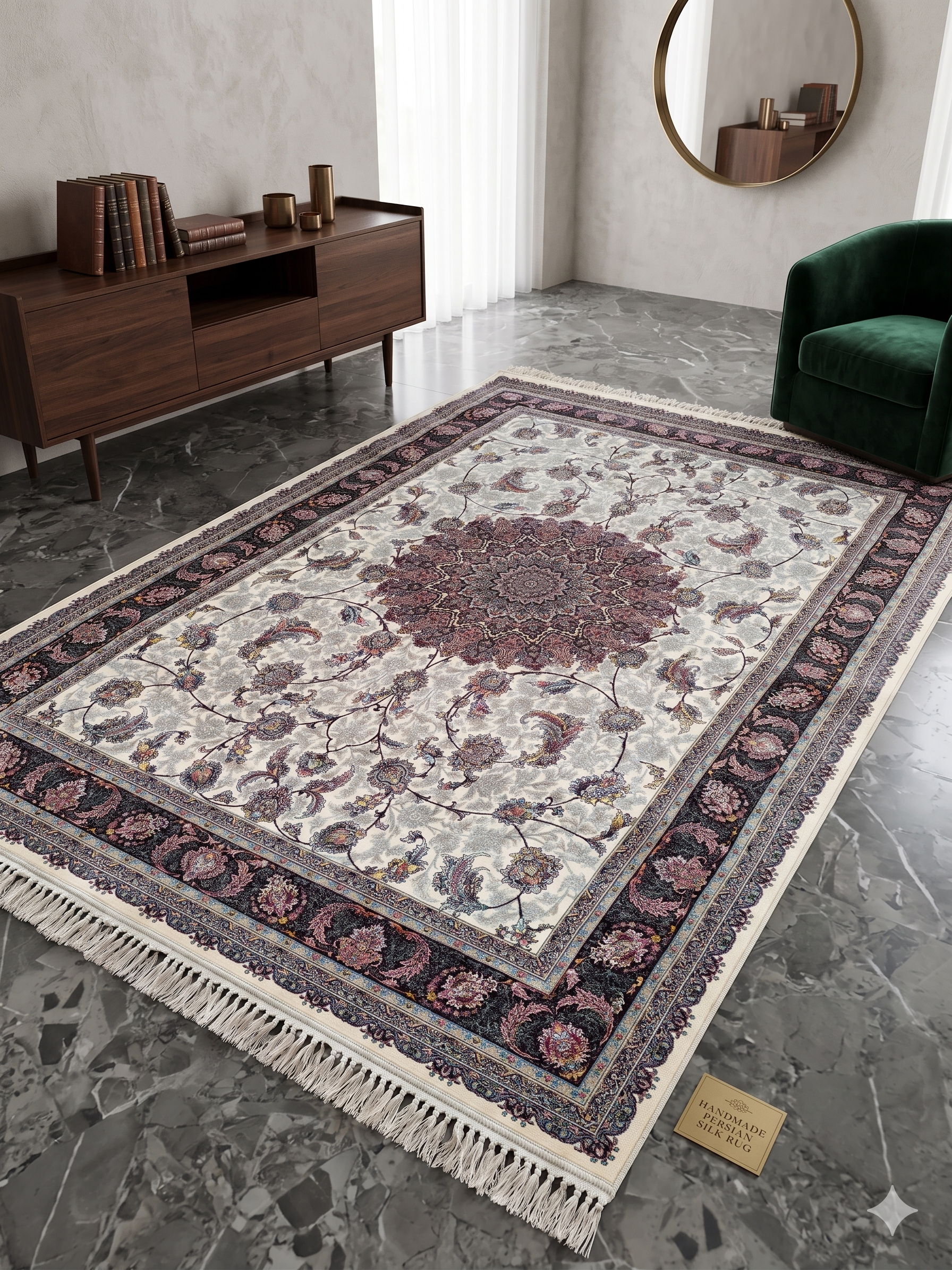 Premium floor mat styling in a cozy room